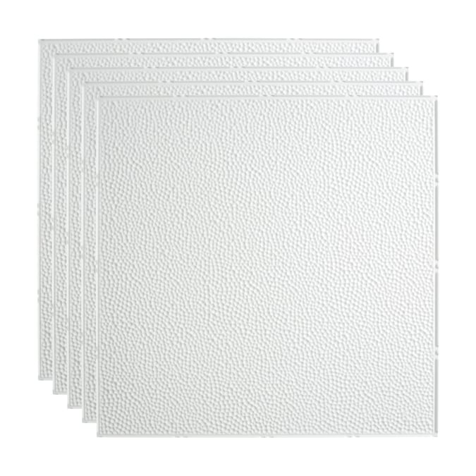 Fasade 2-ft x 2-ft Border Fill Matte White PVC Drop Ceiling Tile (5-Pack, 20-sq ft / Case)