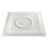 Fasade 2-ft x 2-ft Rosette Matte White PVC Drop Ceiling Tile (5-Pack, 20-sq ft / Case)