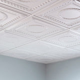 Fasade 2-ft x 2-ft Rosette Matte White PVC Drop Ceiling Tile (5-Pack, 20-sq ft / Case)