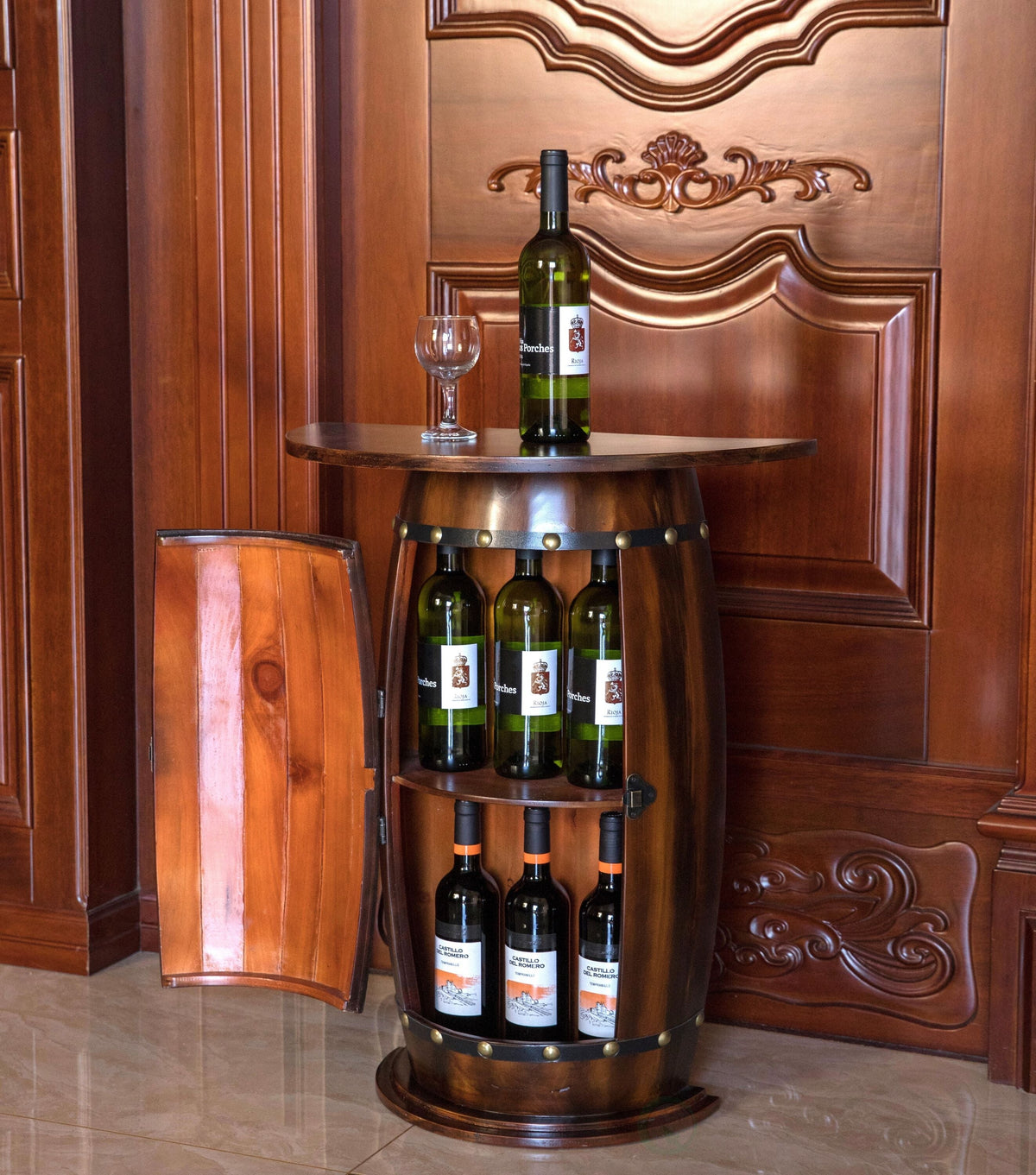 Vintiquewise 10-Bottle Brown Wood Stackable Wine Cabinet