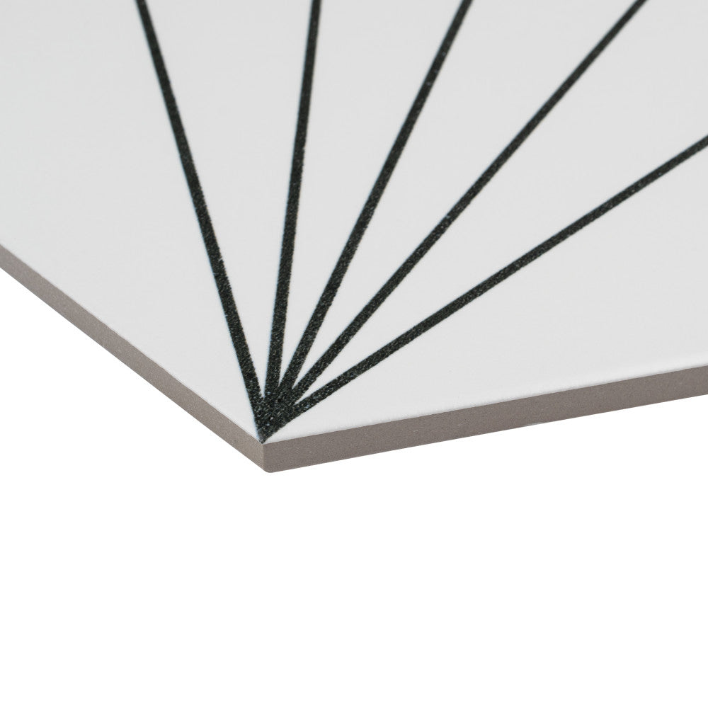 Merola Tile Aster Hex Blanco Encaustic 8-5/8 in. x 9-7/8 in. Porcelain Floor and Wall Tile (11.56 sq. ft. / Case)