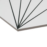 Merola Tile Aster Hex Blanco Encaustic 8-5/8 in. x 9-7/8 in. Porcelain Floor and Wall Tile (11.56 sq. ft. / Case)