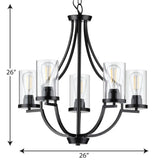 Progress Lighting Lassiter 5-Light Matte Black Traditional Chandelier
