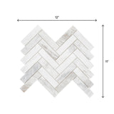 American Olean Genuine Stone White Ember 11-in x 12-in Honed Marble Herringbone Floor and Wall Mosaic Tile (0.67-sq ft per Piece)