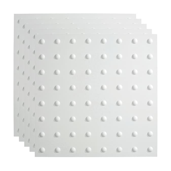 Fasade 2-ft x 2-ft Dome Matte White PVC Drop Ceiling Tile (5-Pack, 20-sq ft / Case)