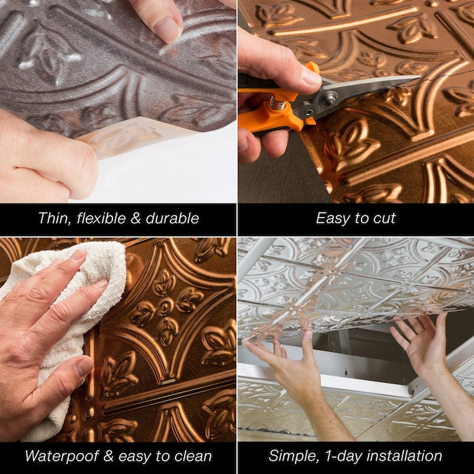 Fasade 2-ft x 2-ft Traditional 1 Matte White PVC Drop Ceiling Tile (5-Pack, 20-sq ft / Case)