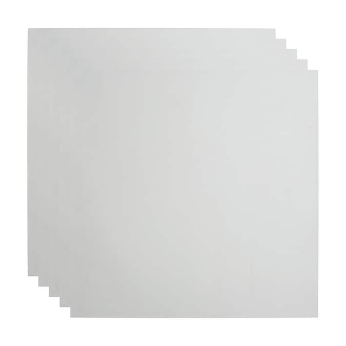 Fasade 2-ft x 2-ft Flat Panel Matte White PVC Drop Ceiling Tile (5-Pack, 20-sq ft / Case)
