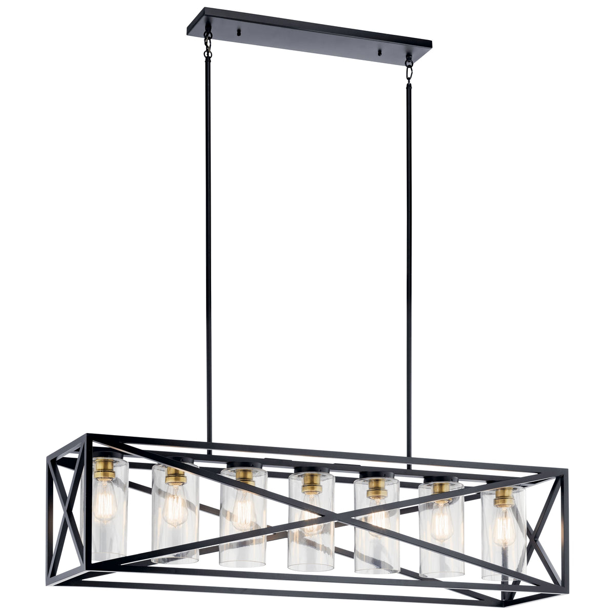 Kichler Moorgate 7-Light Black Farmhouse Cage Chandelier