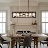 Kichler Moorgate 7-Light Black Farmhouse Cage Chandelier