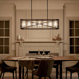 Kichler Moorgate 7-Light Black Farmhouse Cage Chandelier