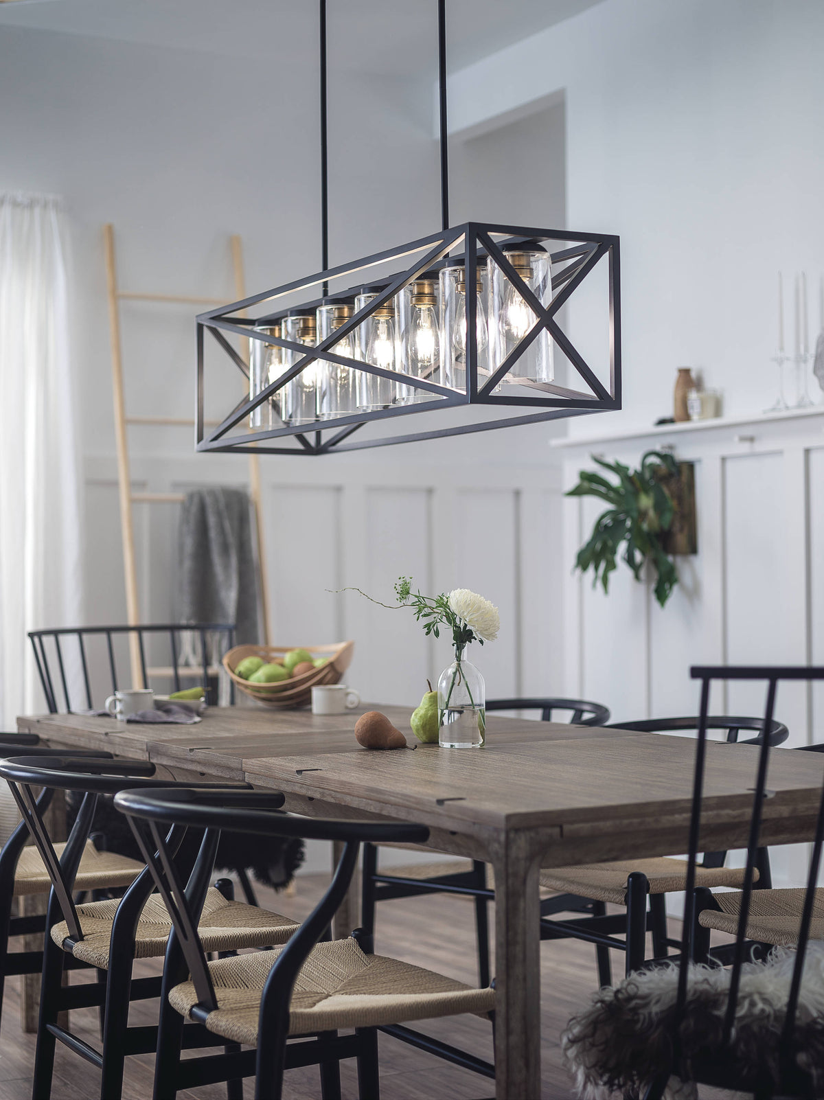 Kichler Moorgate 7-Light Black Farmhouse Cage Chandelier
