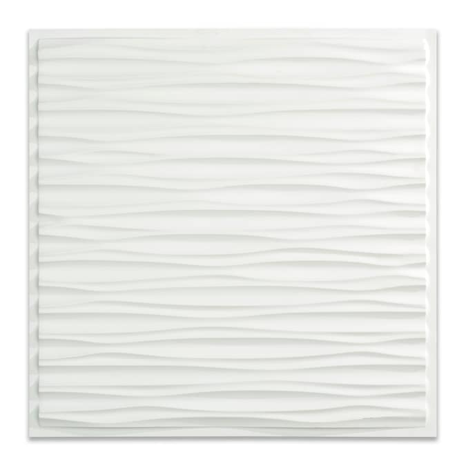 Fasade 2-ft x 2-ft Dunes Gloss White PVC Drop Ceiling Tile (5-Pack, 20-sq ft / Case)