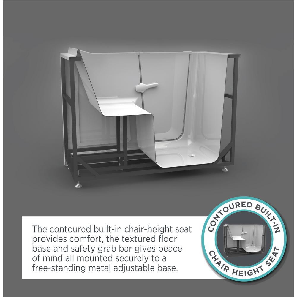 Whirlpool Left-Hand 28 in. x 48 in. Walk-In Bath, Roman Tub Filler, and Cadet 3 FloWise Tall Height Toilet in White - Super Arbor