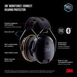 3M WorkTunes Connect Plastic Hearing Protection Earmuffs with Bluetooth Compatibility
