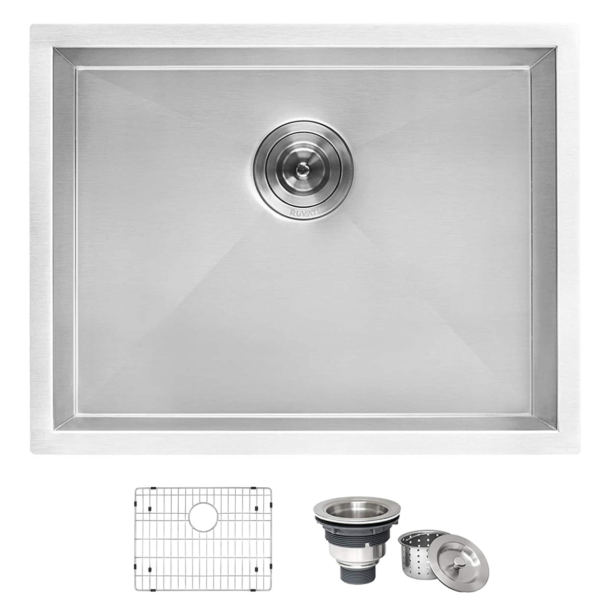 Ruvati Stainless Steel Undermount Laundry Sink with Drain - 21" x 18"