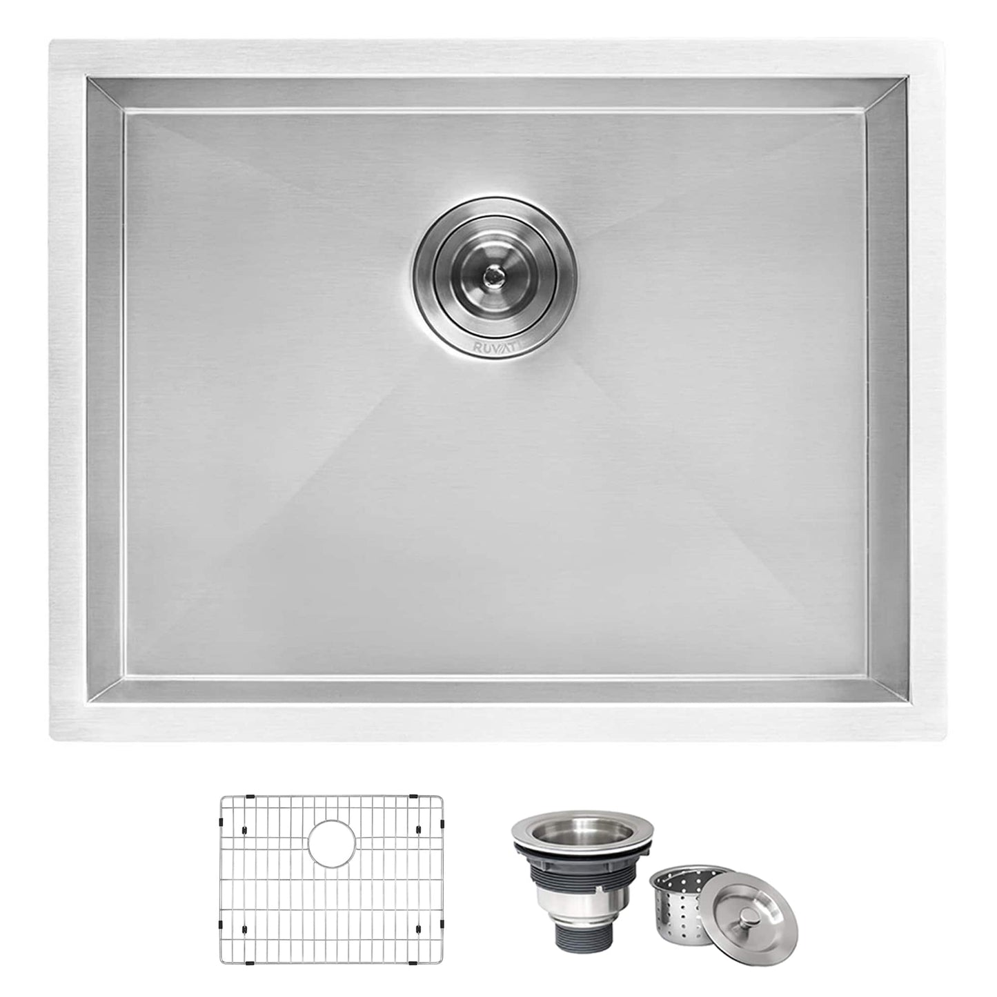 Ruvati Stainless Steel Undermount Laundry Sink with Drain - 21" x 18"