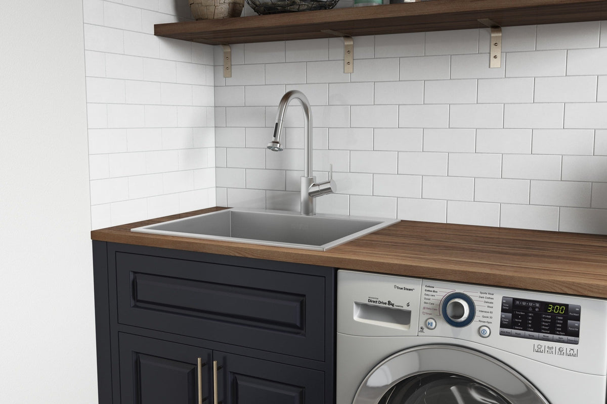 Ruvati Brushed Stainless Steel Drop-In Laundry Sink 25-inch x 22-inch