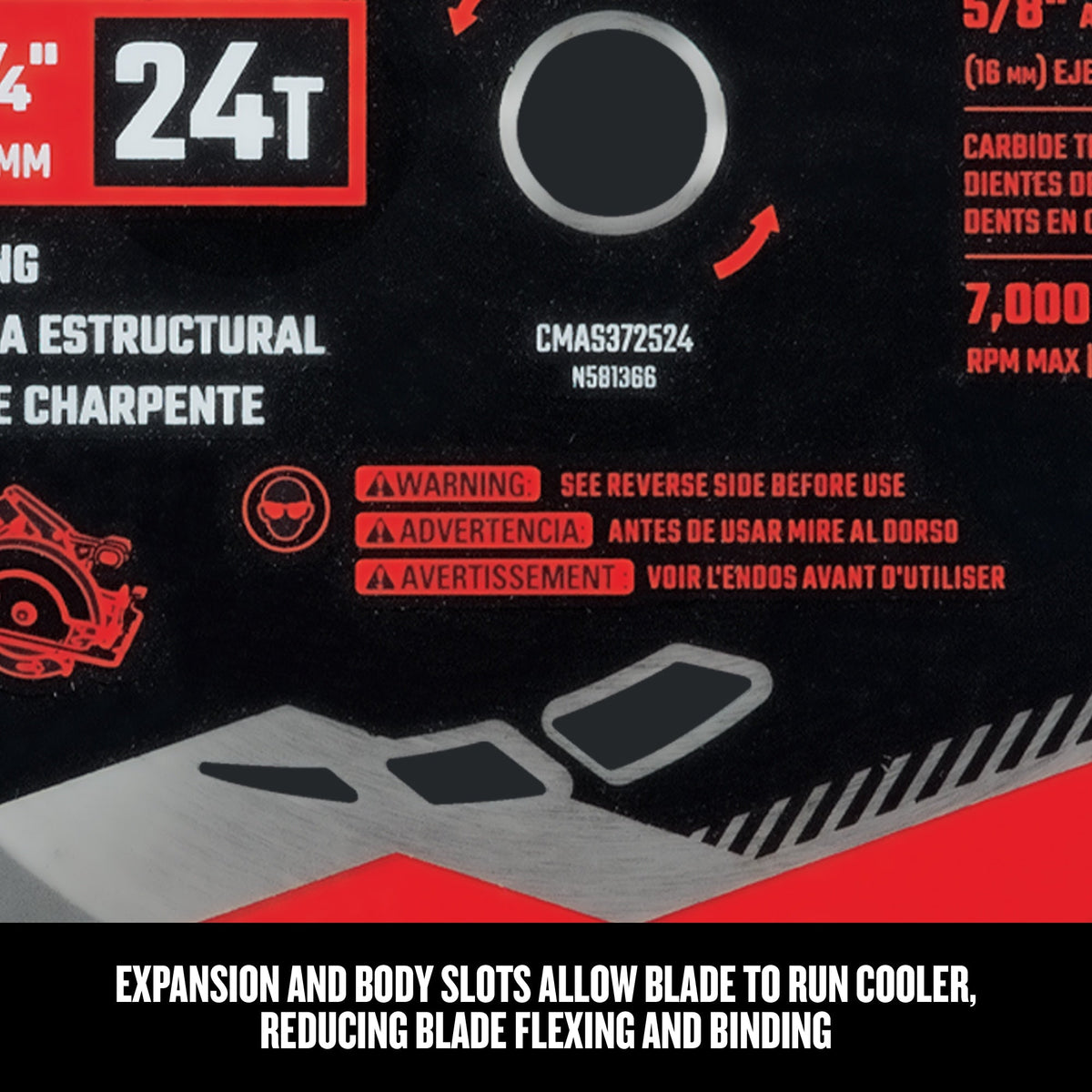 CRAFTSMAN 7-1/4-in 24-Tooth Carbide Circular Saw Blade