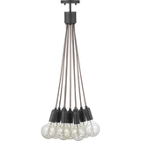 Progress Lighting Cirro 9-Light Graphite Mid-century Geometric Mini Hanging Pendant Light