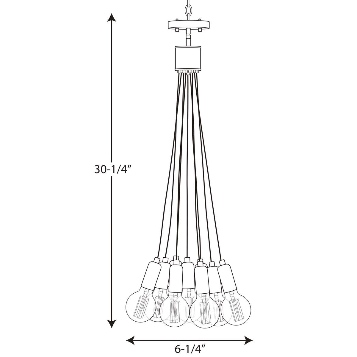 Progress Lighting Cirro 9-Light Brushed Nickel Mid-century Geometric Mini Hanging Pendant Light