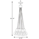 Progress Lighting Cirro 9-Light Brushed Nickel Mid-century Geometric Mini Hanging Pendant Light