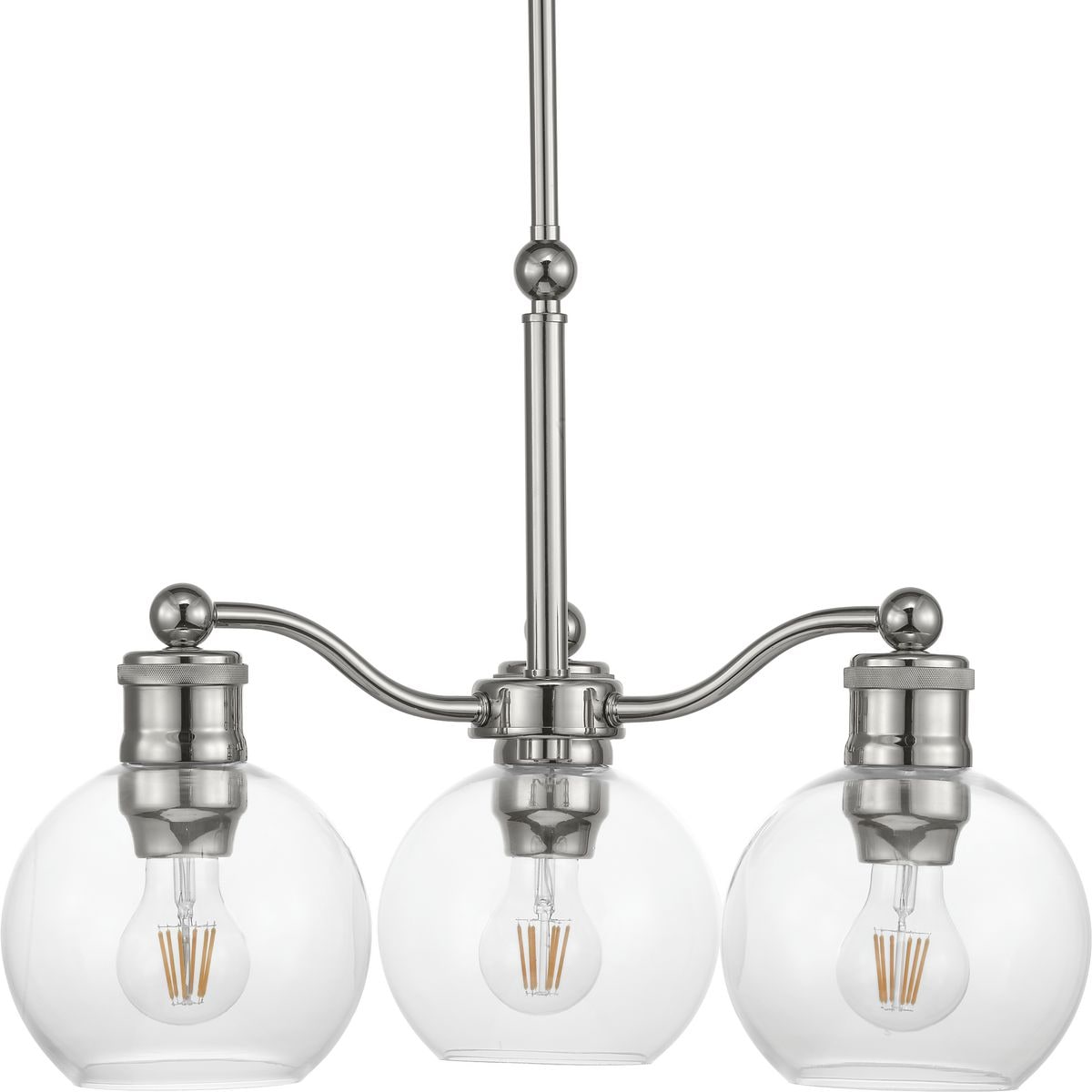 Progress Lighting Hansford 3-Light Polished Nickel Transitional Chandelier