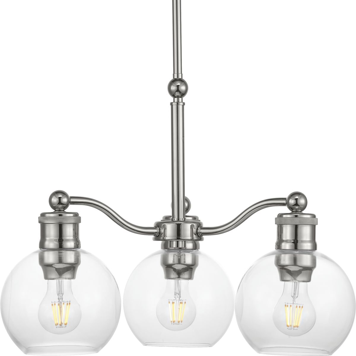 Progress Lighting Hansford 3-Light Polished Nickel Transitional Chandelier