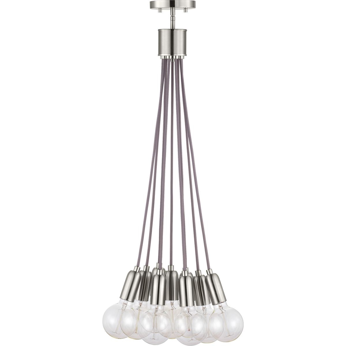 Progress Lighting Cirro 9-Light Brushed Nickel Mid-century Geometric Mini Hanging Pendant Light