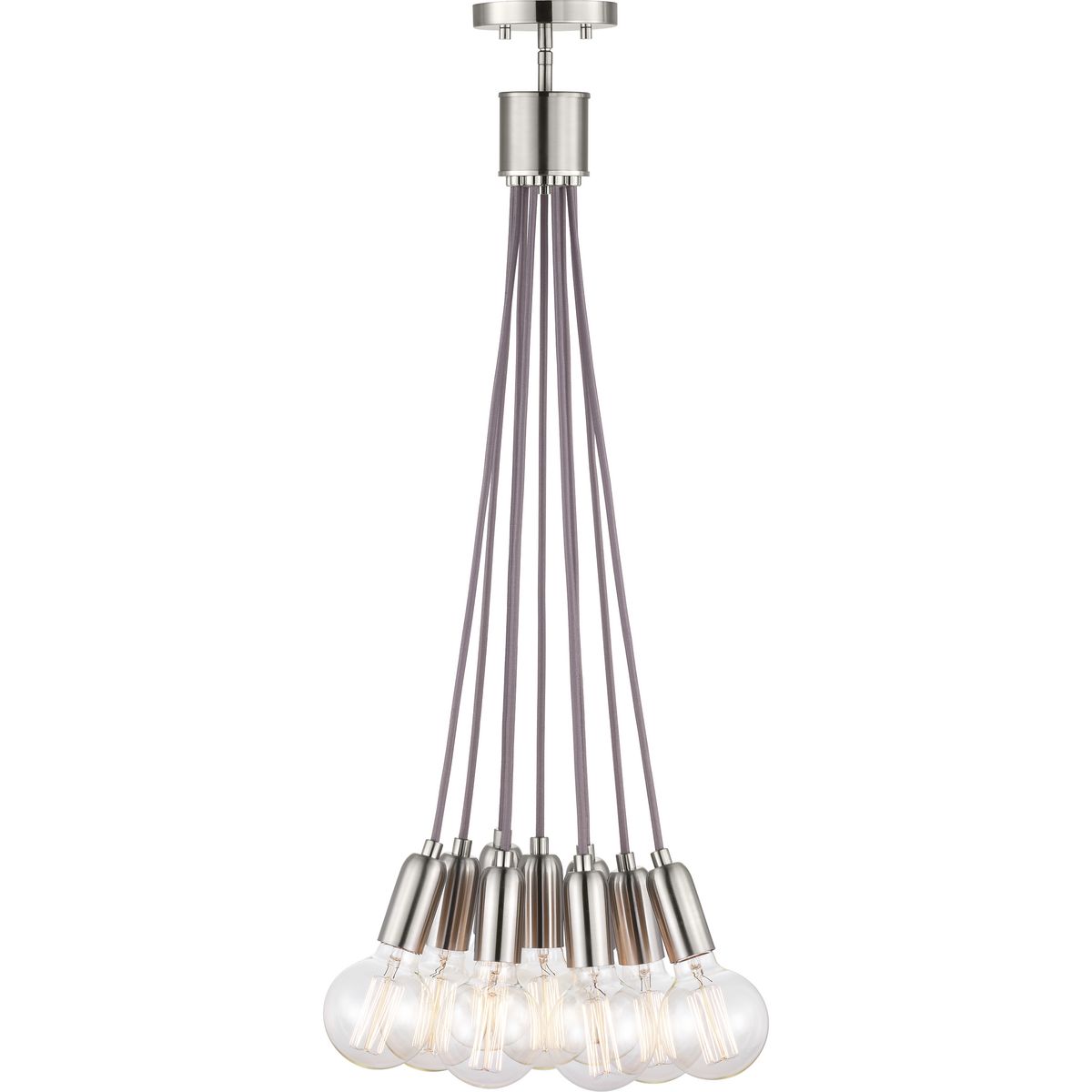 Progress Lighting Cirro 9-Light Brushed Nickel Mid-century Geometric Mini Hanging Pendant Light