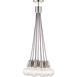 Progress Lighting Cirro 9-Light Brushed Nickel Mid-century Geometric Mini Hanging Pendant Light