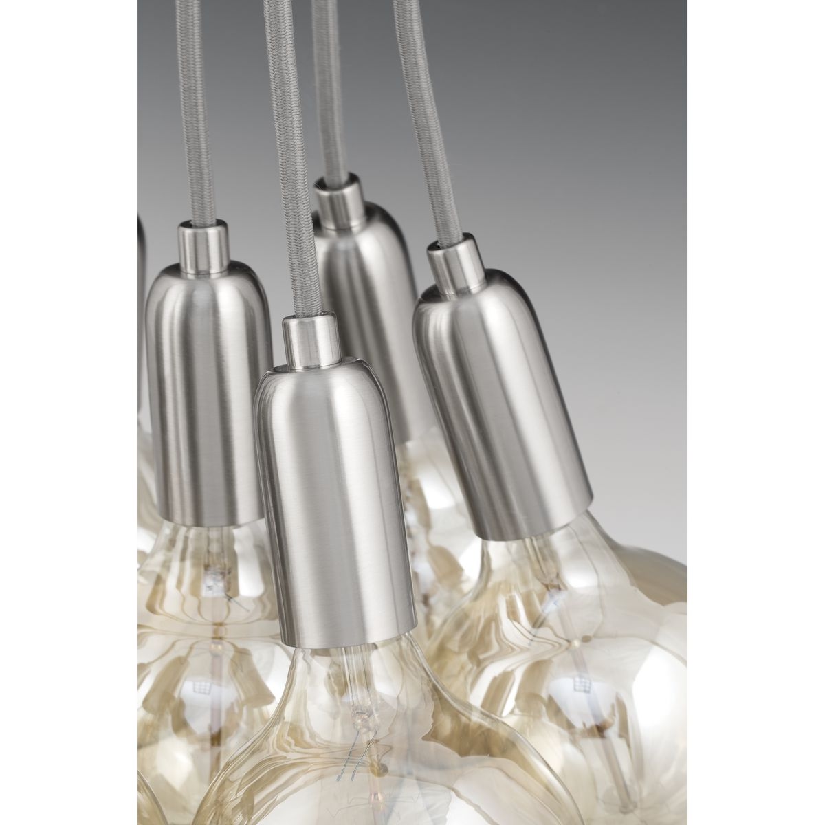 Progress Lighting Cirro 9-Light Brushed Nickel Mid-century Geometric Mini Hanging Pendant Light