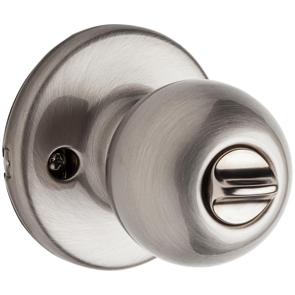 Polo Satin Nickel Keyed Entry Door Knob Featuring Microban Antimicrobial Technology - Super Arbor