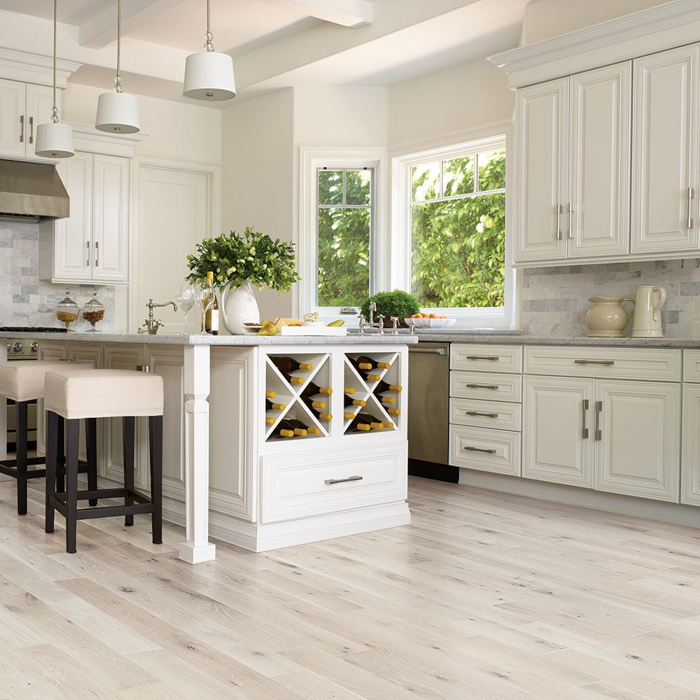 Villa Barcelona French oak Ivory hardwood flooring — installed room view