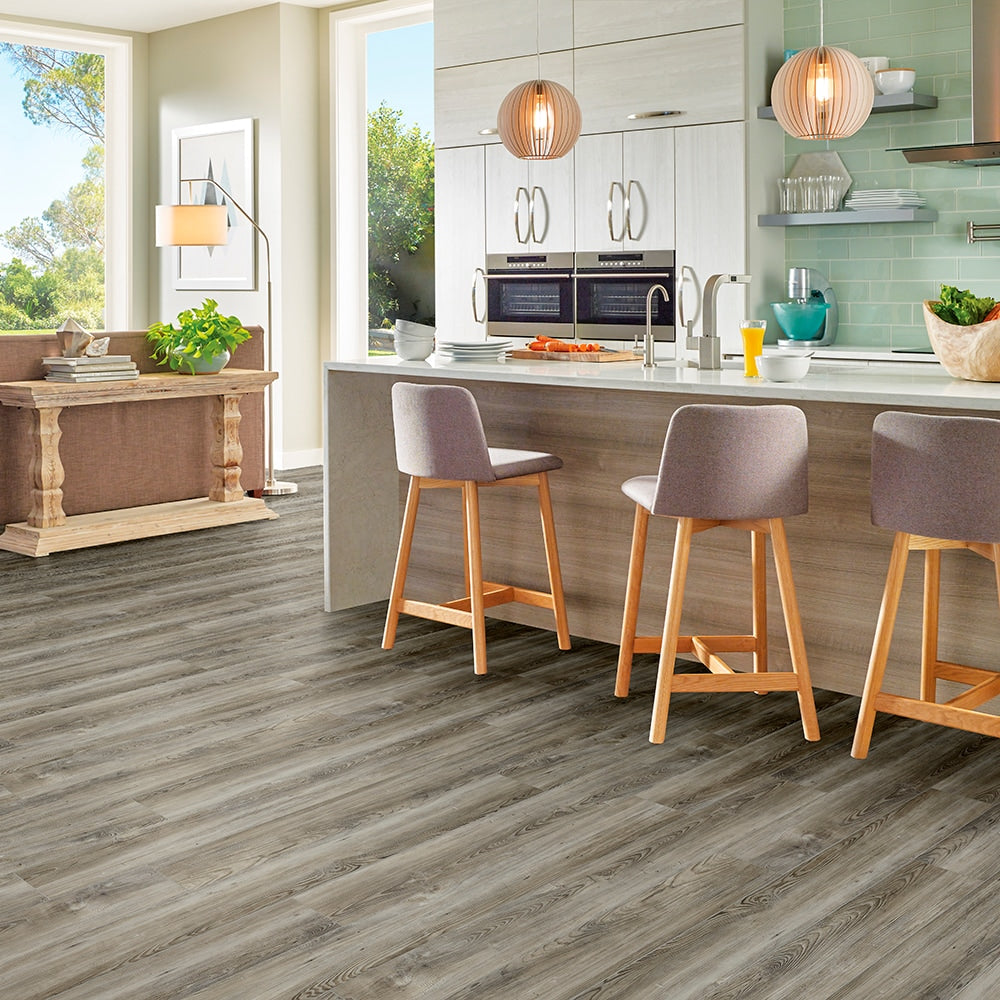 Armstrong Flooring (Sample) Assurity Light Gray Waterproof Wood Look Interlocking or Glue Down Luxury Vinyl Plank, 7-in W, 20-mil Wear Layer