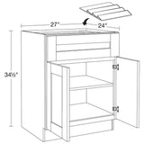 Home Decorators Collection Washington 27 in. W x 24 in. D x 34.5 in. H Vessel Blue Plywood Shaker Assembled Base Kitchen Cabinet Spice Tray