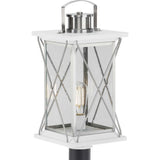 Progress Lighting Barlowe 1-Light Brushed Nickel 4x4 Deck Post Lantern