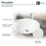 Porcelain Vessel Sink in Biscuit with 7007 Faucet and Pop-Up Drain in Chrome - Super Arbor