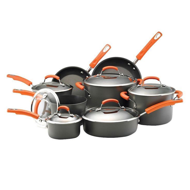 Classic Brights 14-Piece Aluminum Nonstick Cookware Set in Cranberry Red Gradient