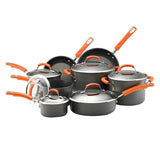 Classic Brights 14-Piece Aluminum Nonstick Cookware Set in Cranberry Red Gradient