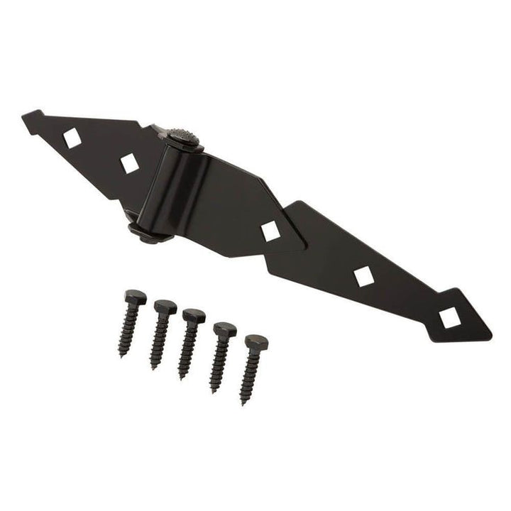 Everbilt 8 in. Black Heavy Duty Strap Hinge (2-Pack)
