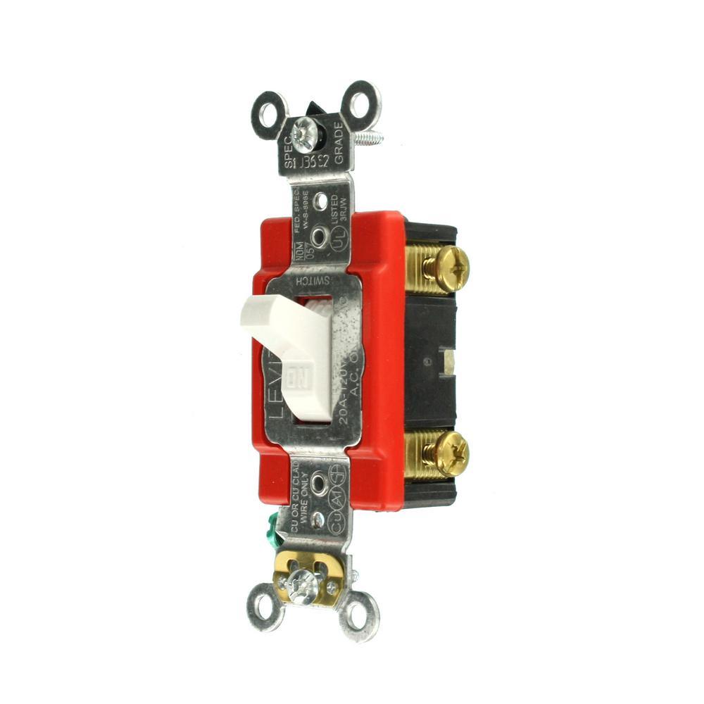 15/20 Amp Industrial Toggle Switch, White - Super Arbor