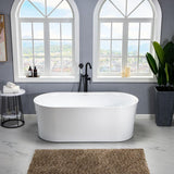 Diana 67 in. Acrylic Freestanding Double Ended Air Bath Bathtub with Drain and Overflow Included in White