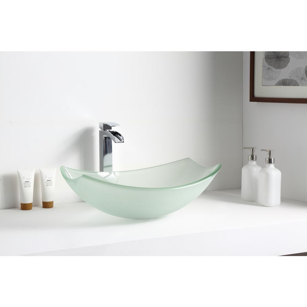 Pendant Series Deco-Glass Vessel Sink in Lustrous Frosted - Super Arbor