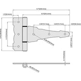 Everbilt 8 in. Black Stainless Steel Decorative Gate Tee Hinge