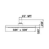 Fresh Square 1-Pattern 1.75 GPM 9.84 in. Ceiling Mount Shower Head with Dropless Technology in Chrome - Super Arbor