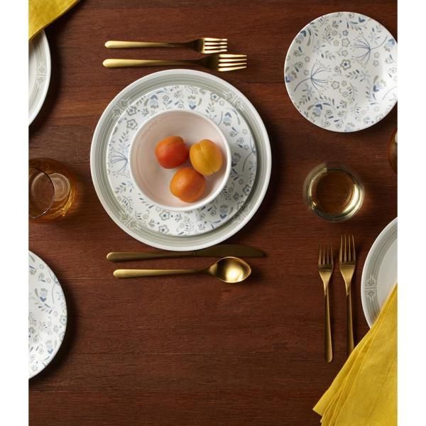 Classic 16-Piece Casual Prairie Garden Gray Glass Dinnerware Set (Service for 4)