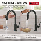 Delta Trask 1-Handle Deck Mount Pull-Down Handle/Lever Residential Kitchen Faucet