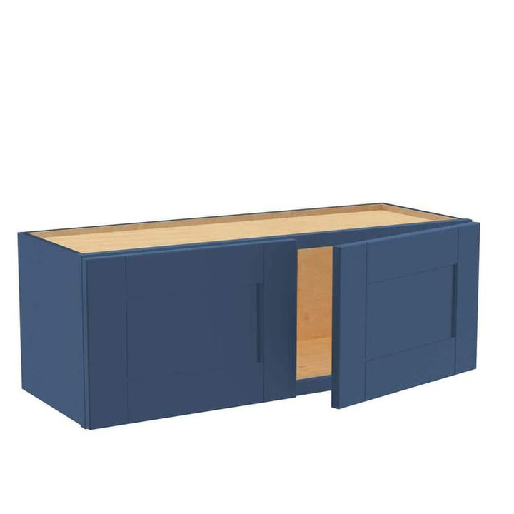 Home Decorators Collection Washington Vessel Blue Plywood Shaker Assembled Wall Kitchen Cabinet Soft Close 33 W in. 12 D in. 12 in. H