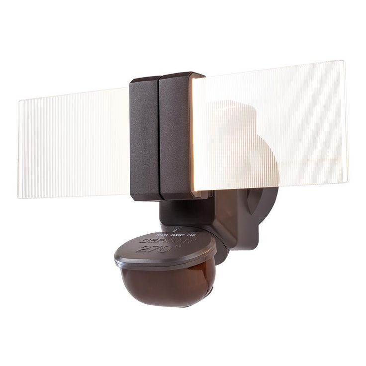 270 Degree Bronze Motion Outdoor Integrated LED Flood Light with Clearview Edgelit Translucent Light Panel Technology
