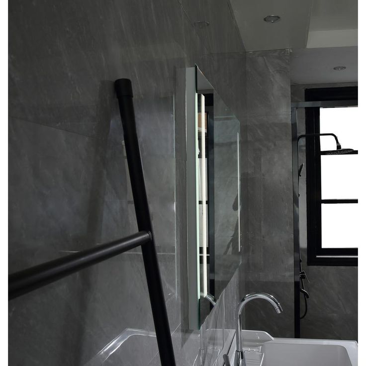 60 in. x 28 in. White LED Lighted Wall Mirror with Rock Switch